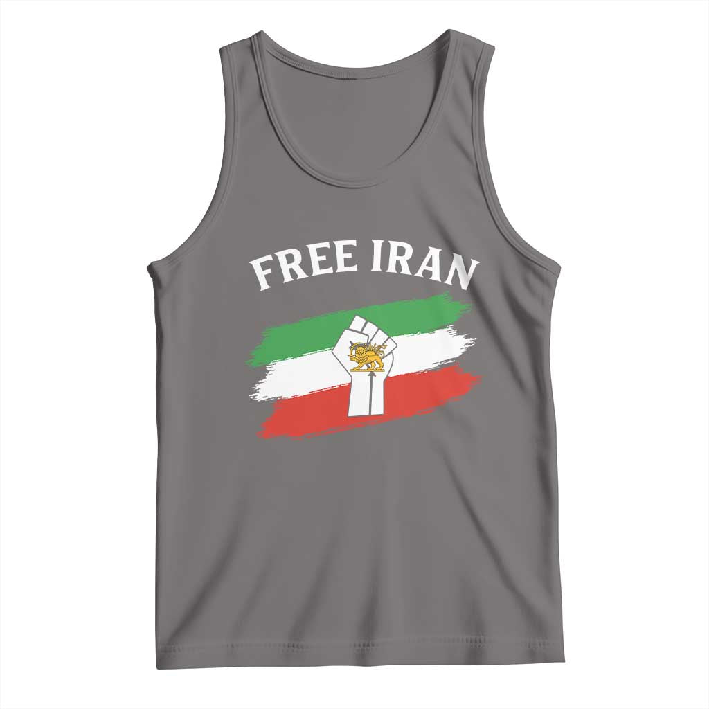 Free Iran Tank Top Support Iranian Freedom No War TS14 Deep Heather Print Your Wear