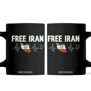 Free Iran Flag Coffee Mug Support Iranian Freedom TS14 Black Print Your Wear