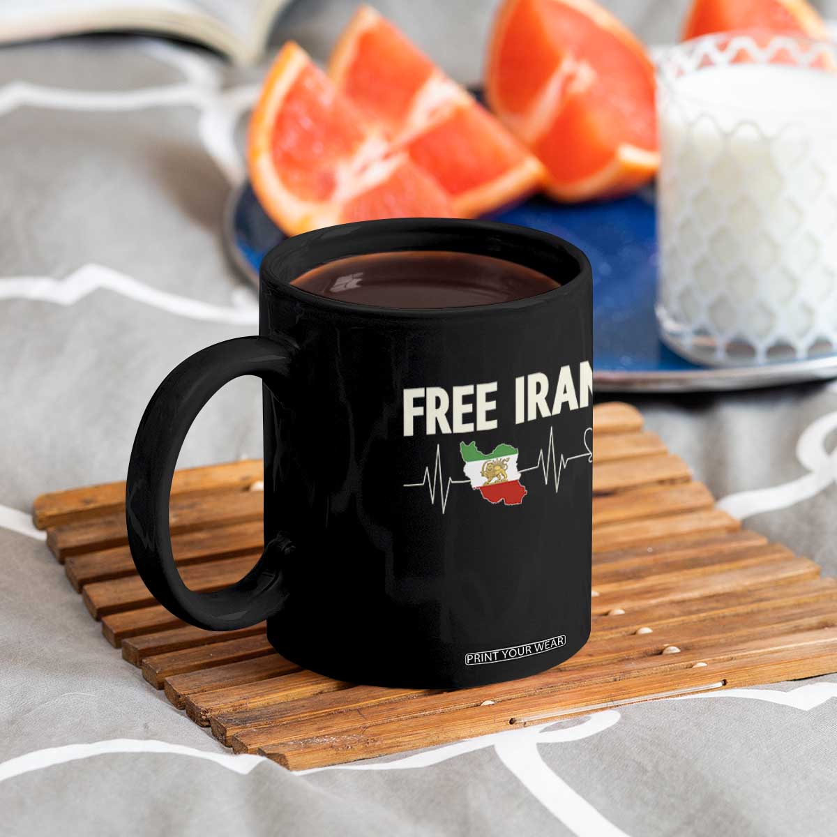 Free Iran Flag Coffee Mug Support Iranian Freedom TS14 Print Your Wear