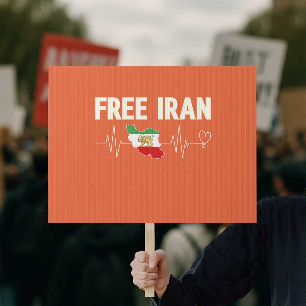 Free Iran Flag Protest Sign Support Iranian Freedom TS14 Horizontal 18