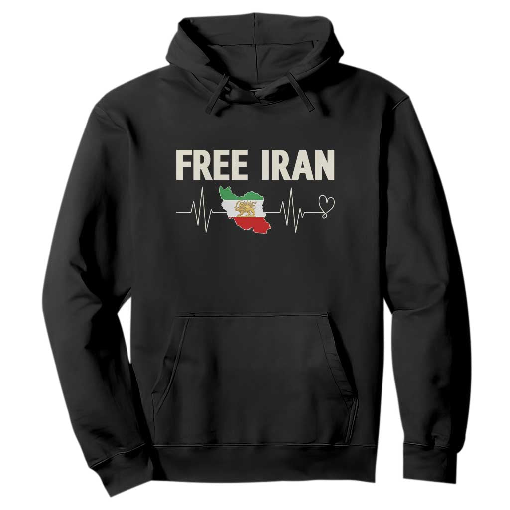 Free Iran Flag Hoodie Support Iranian Freedom TS14 Black Print Your Wear
