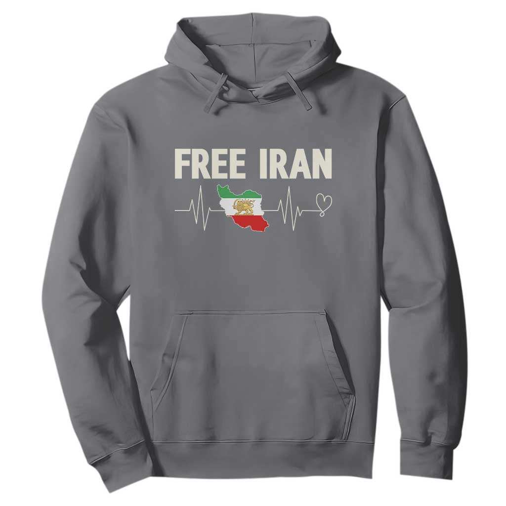 Free Iran Flag Hoodie Support Iranian Freedom TS14 Charcoal Print Your Wear