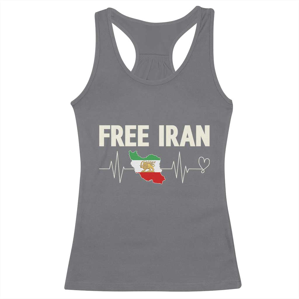 Free Iran Flag Racerback Tank Top Support Iranian Freedom TS14 Charcoal Print Your Wear
