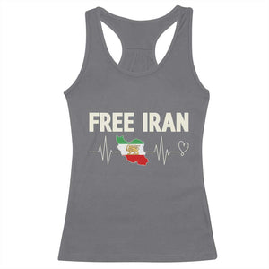 Free Iran Flag Racerback Tank Top Support Iranian Freedom TS14 Charcoal Print Your Wear