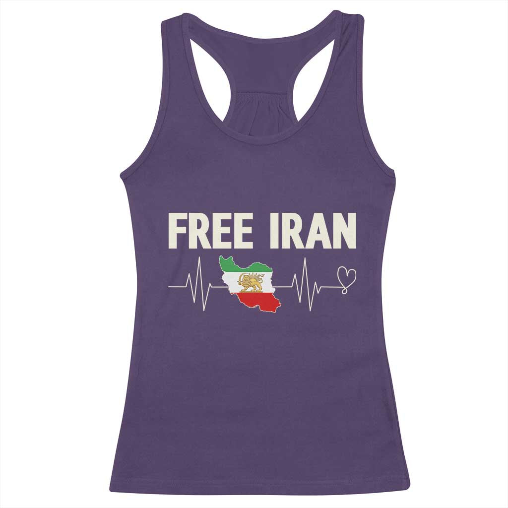 Free Iran Flag Racerback Tank Top Support Iranian Freedom TS14 Purple Print Your Wear