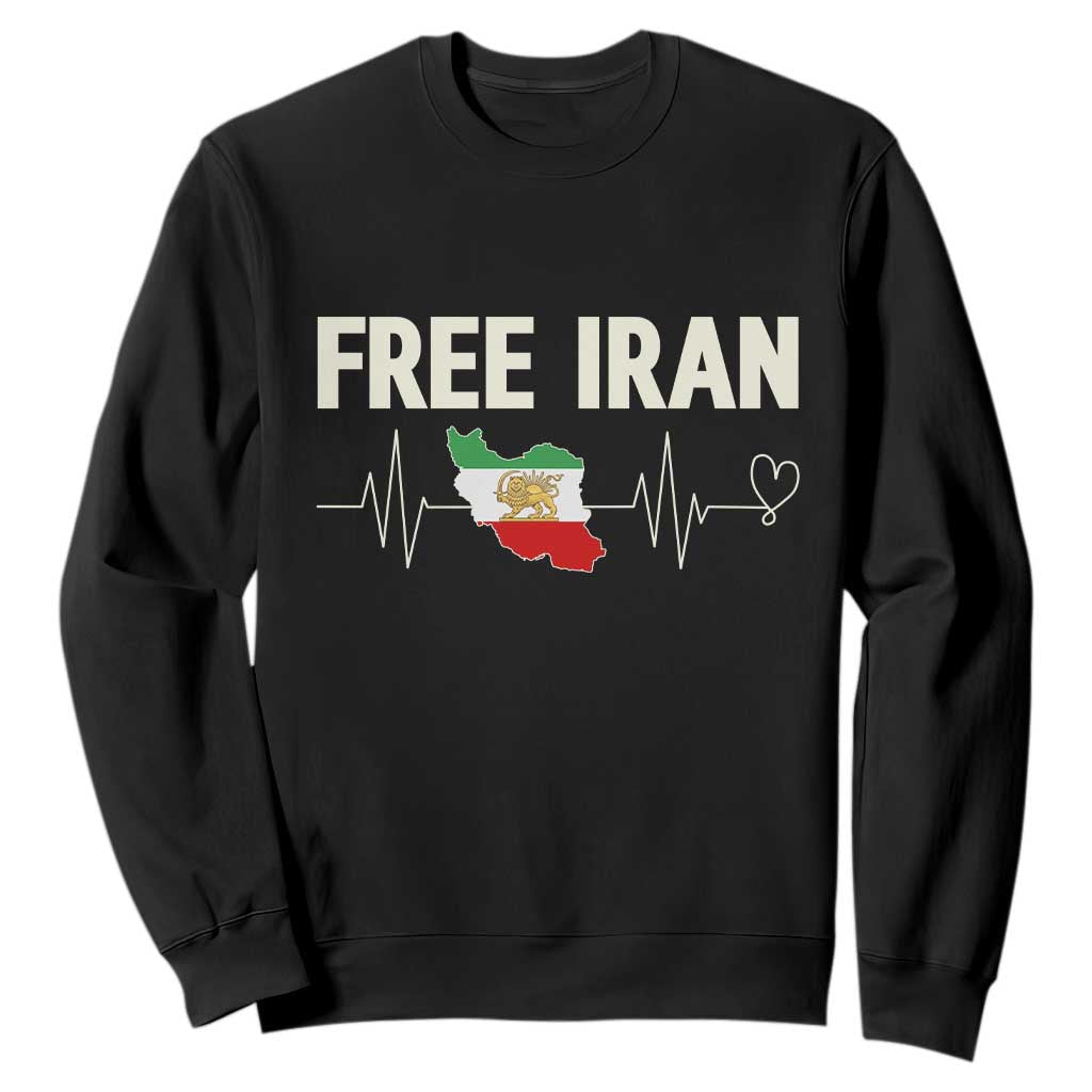 Free Iran Flag Sweatshirt Support Iranian Freedom TS14 Black Print Your Wear