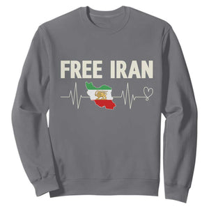 Free Iran Flag Sweatshirt Support Iranian Freedom TS14 Charcoal Print Your Wear