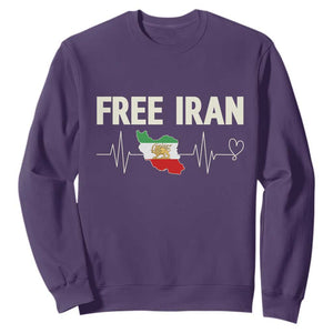 Free Iran Flag Sweatshirt Support Iranian Freedom TS14 Purple Print Your Wear