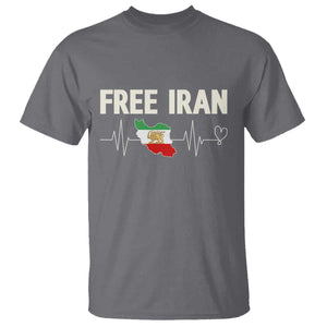 Free Iran Flag T Shirt Support Iranian Freedom TS14 Charcoal Print Your Wear