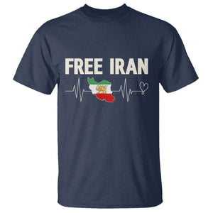 Free Iran Flag T Shirt Support Iranian Freedom TS14 Navy Print Your Wear