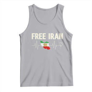 Free Iran Flag Tank Top Support Iranian Freedom TS14 Athletic Heather Print Your Wear