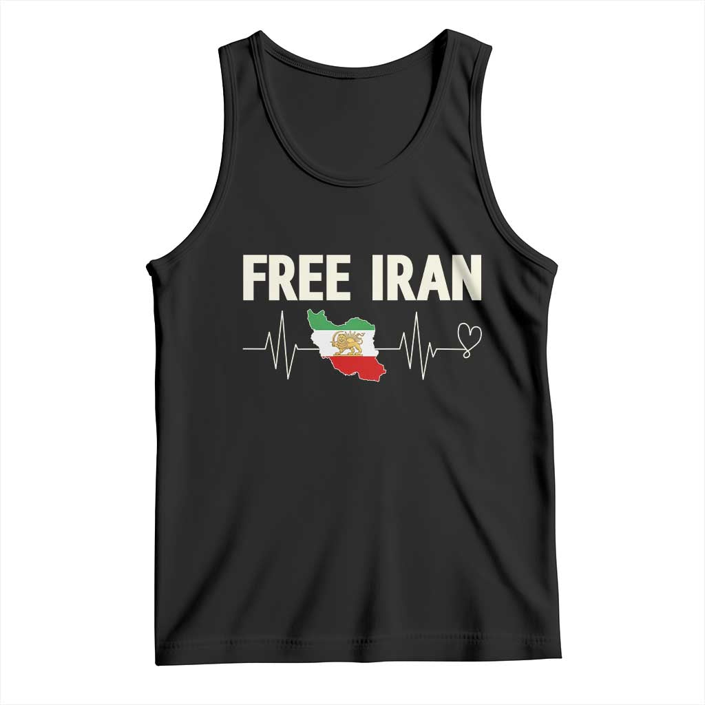 Free Iran Flag Tank Top Support Iranian Freedom TS14 Black Print Your Wear