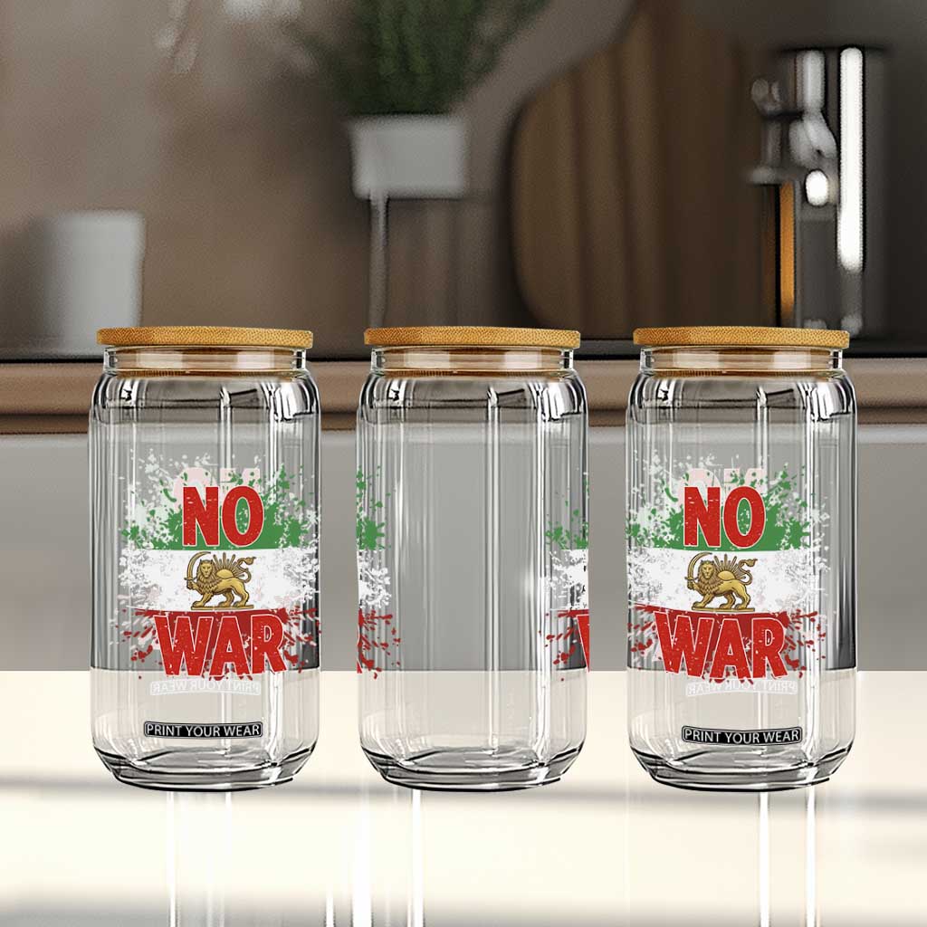 Free Iran Flag Glass Can No War Support Iranian Freedom TS14 Print Your Wear