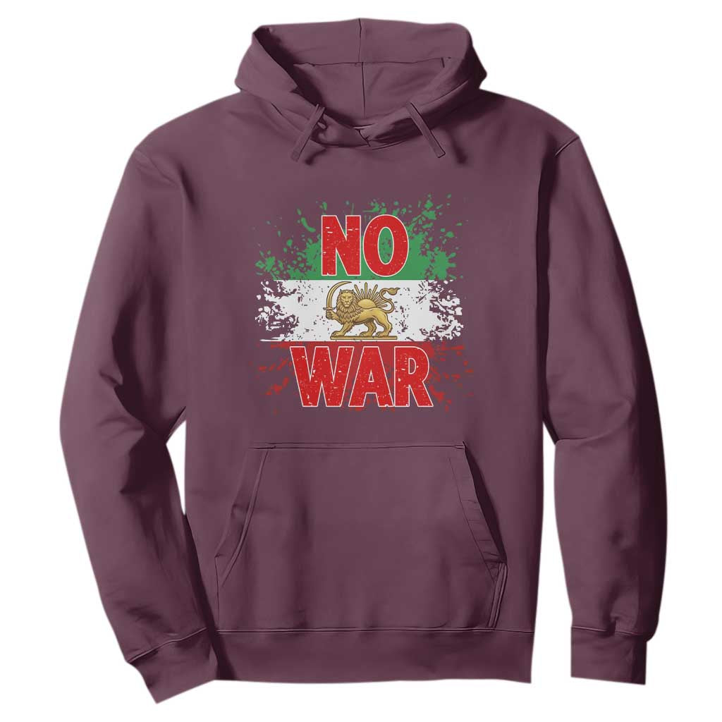 Free Iran Flag Hoodie No War Support Iranian Freedom TS14 Maroon Print Your Wear
