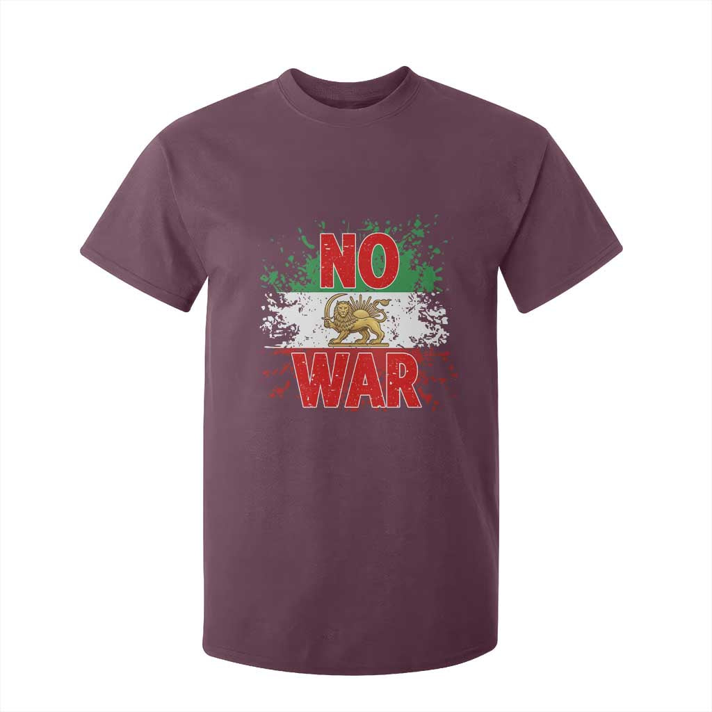 Free Iran Flag T Shirt For Kid No War Support Iranian Freedom TS14 Maroon Print Your Wear