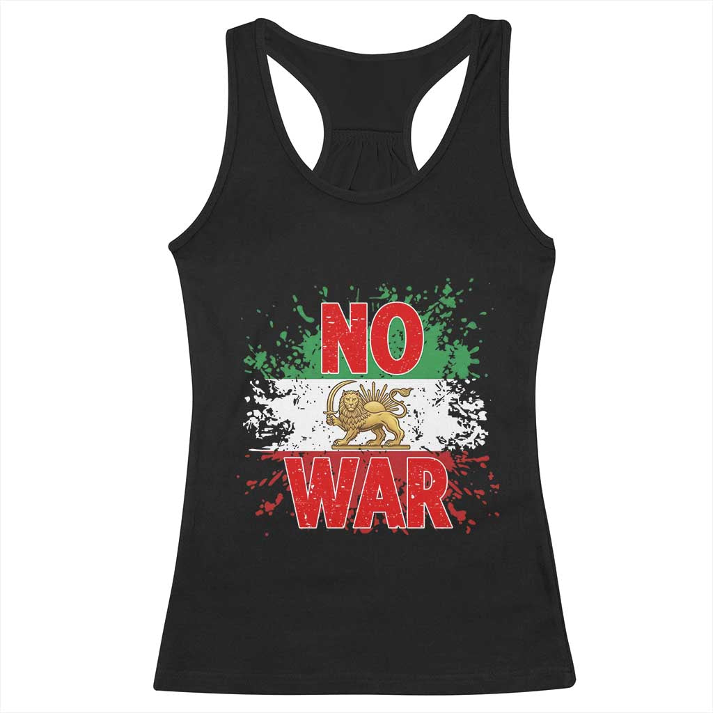 Free Iran Flag Racerback Tank Top No War Support Iranian Freedom TS14 Black Print Your Wear