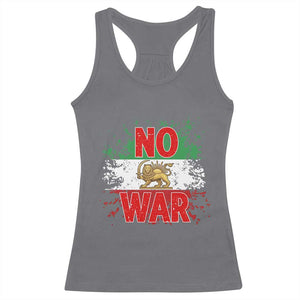 Free Iran Flag Racerback Tank Top No War Support Iranian Freedom TS14 Charcoal Print Your Wear