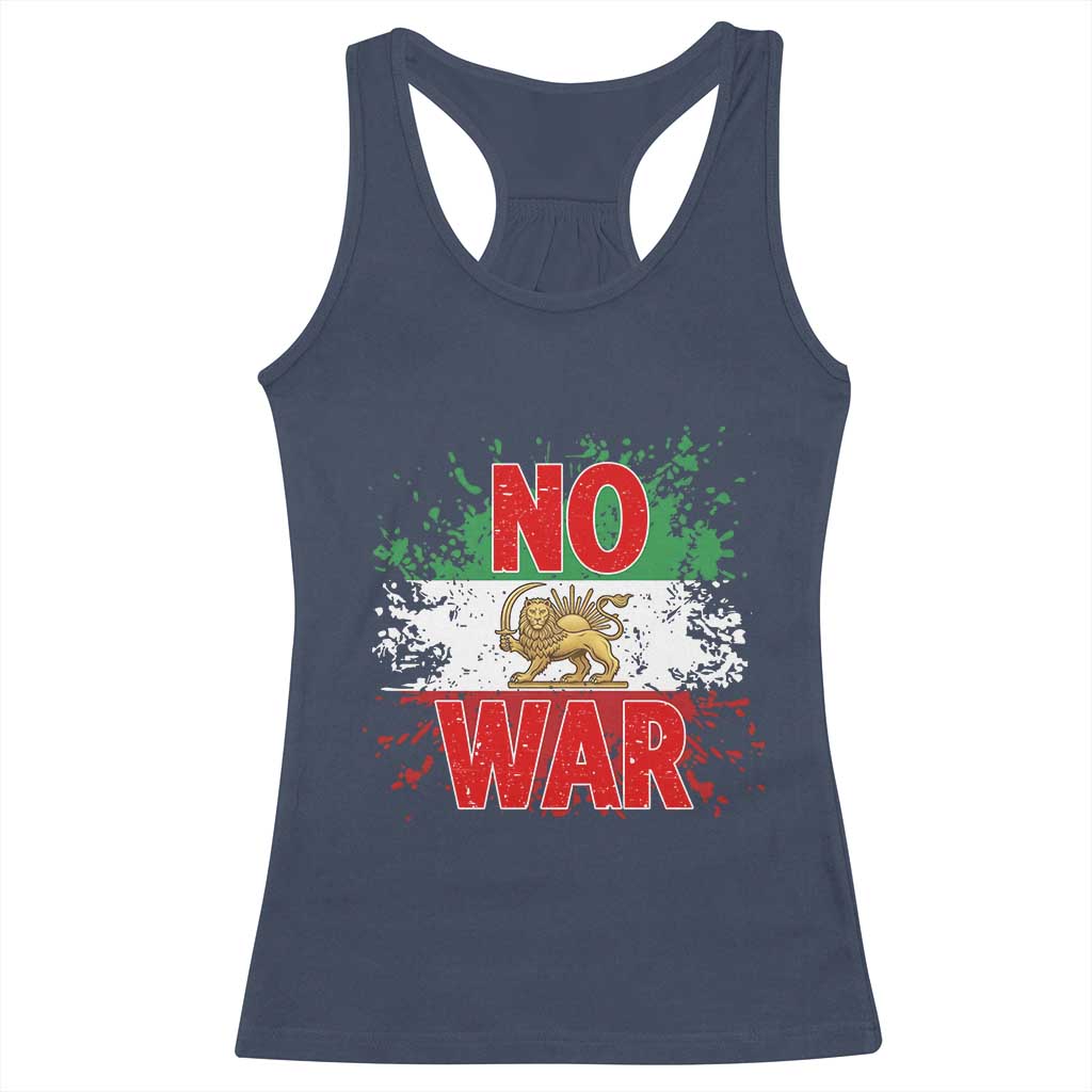 Free Iran Flag Racerback Tank Top No War Support Iranian Freedom TS14 Navy Print Your Wear