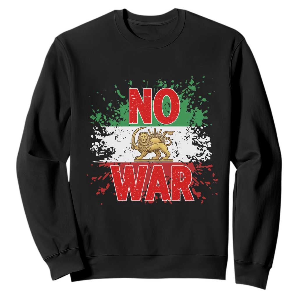 Free Iran Flag Sweatshirt No War Support Iranian Freedom TS14 Black Print Your Wear