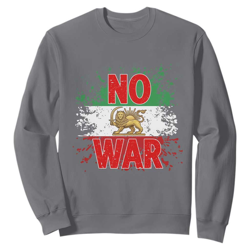Free Iran Flag Sweatshirt No War Support Iranian Freedom TS14 Charcoal Print Your Wear