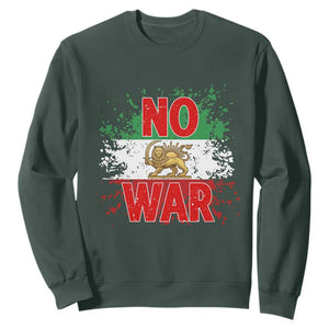 Free Iran Flag Sweatshirt No War Support Iranian Freedom TS14 Dark Forest Green Print Your Wear