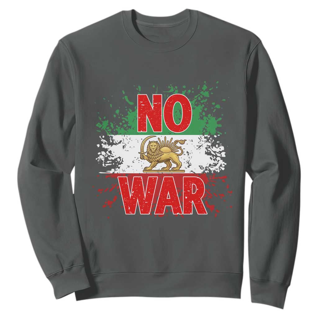 Free Iran Flag Sweatshirt No War Support Iranian Freedom TS14 Dark Heather Print Your Wear