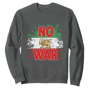 Free Iran Flag Sweatshirt No War Support Iranian Freedom TS14 Dark Heather Print Your Wear