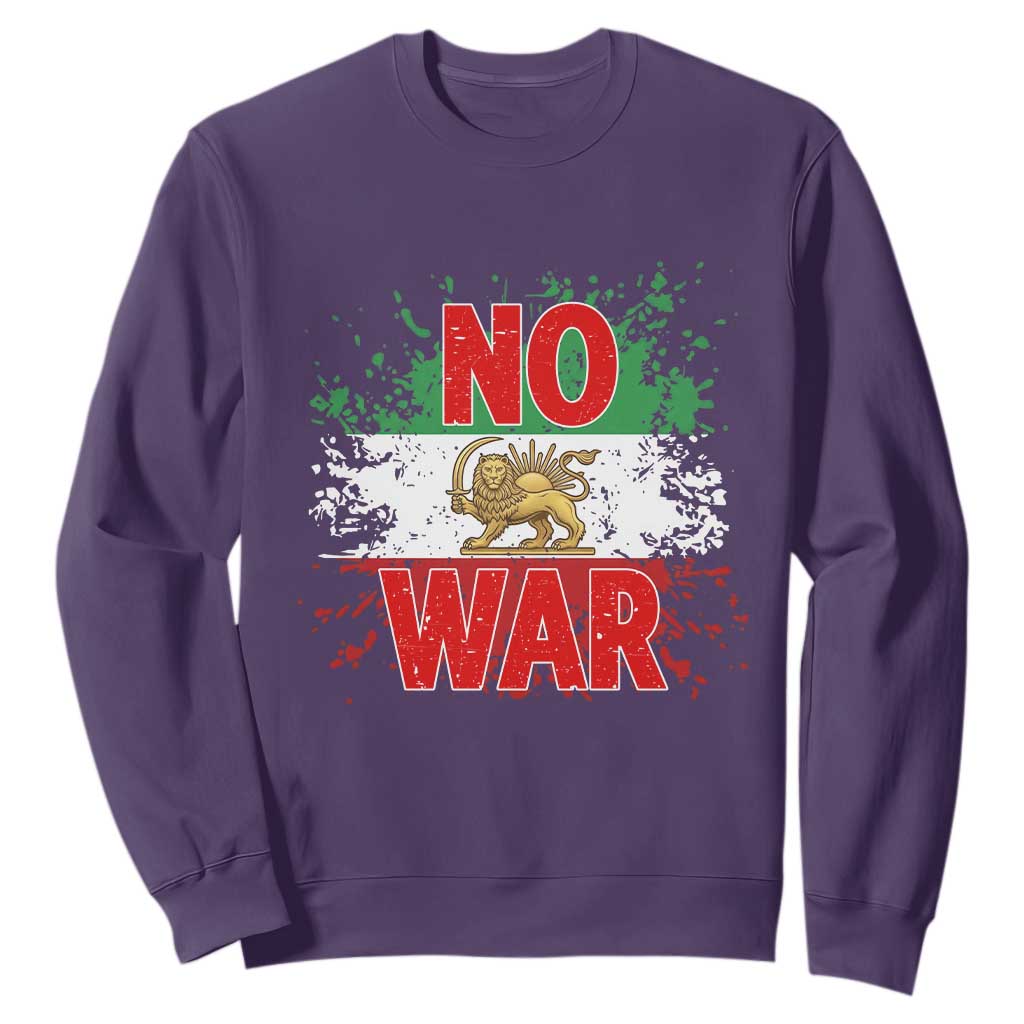Free Iran Flag Sweatshirt No War Support Iranian Freedom TS14 Purple Print Your Wear