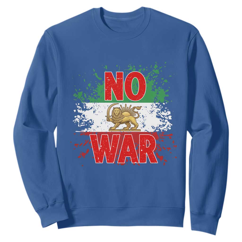 Free Iran Flag Sweatshirt No War Support Iranian Freedom TS14 Royal Blue Print Your Wear