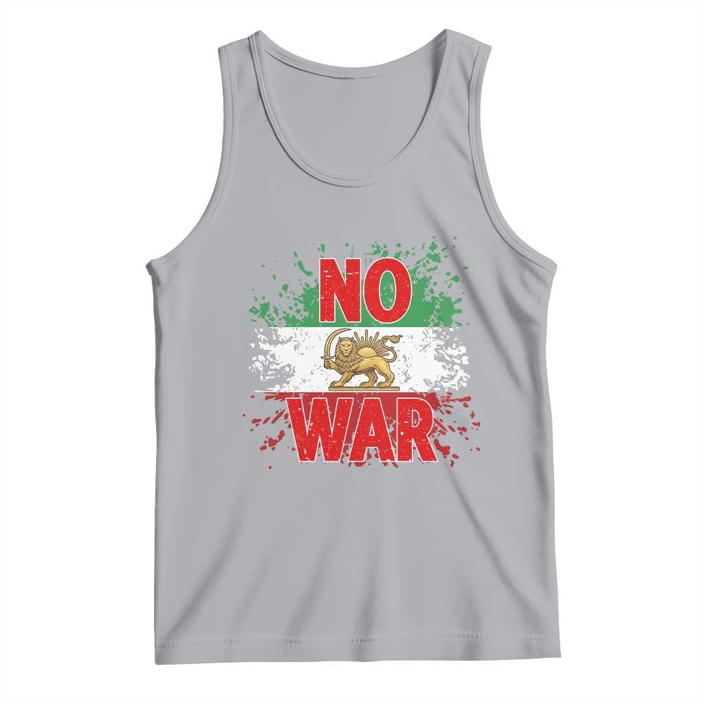 Free Iran Flag Tank Top No War Support Iranian Freedom TS14 Athletic Heather Print Your Wear