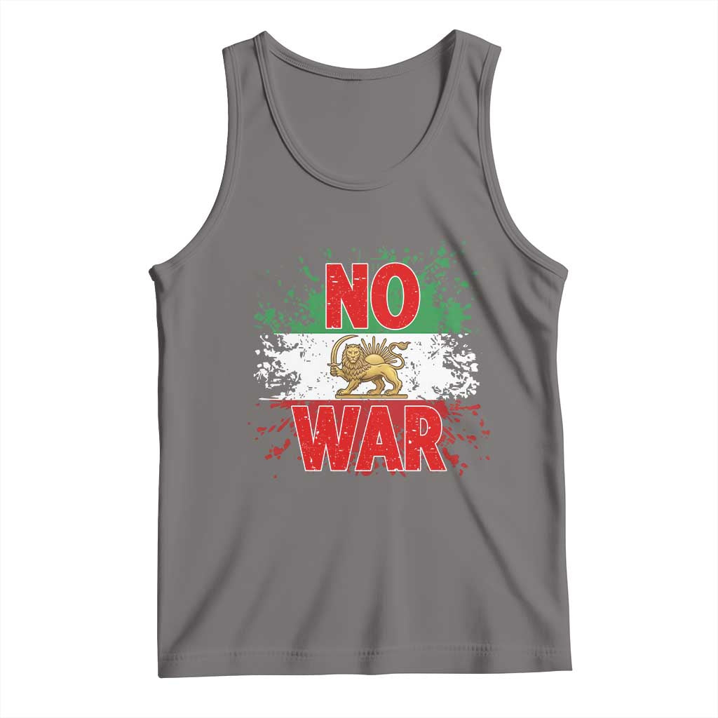 Free Iran Flag Tank Top No War Support Iranian Freedom TS14 Deep Heather Print Your Wear