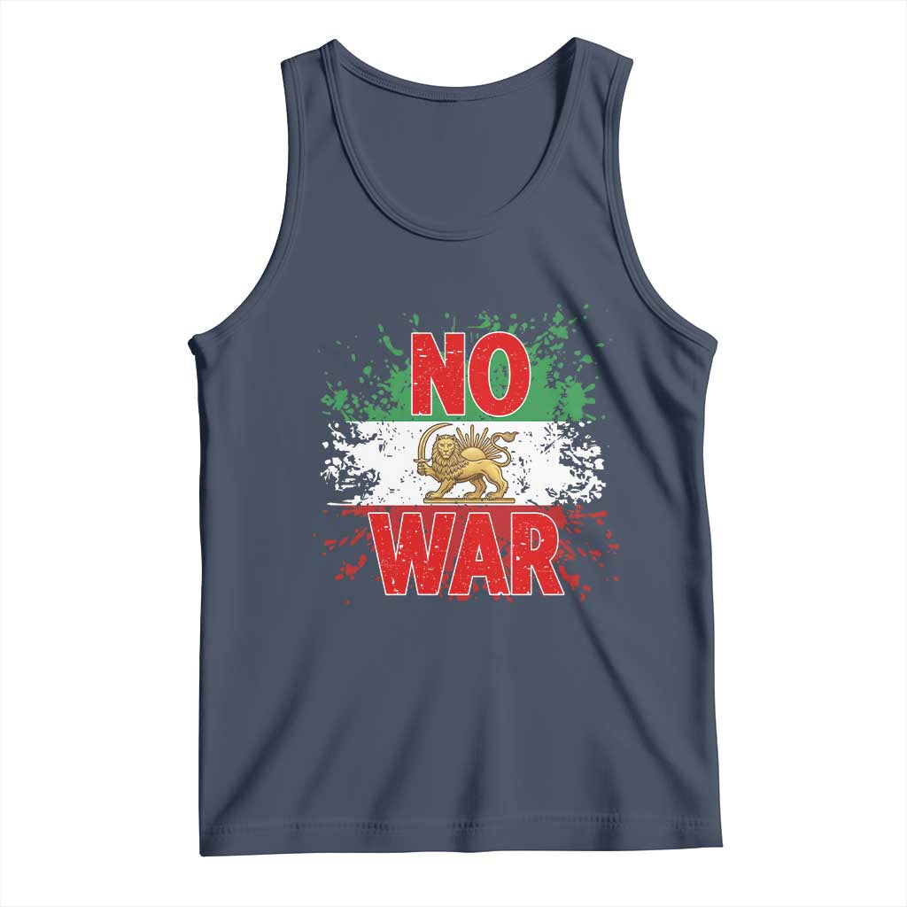 Free Iran Flag Tank Top No War Support Iranian Freedom TS14 Navy Print Your Wear