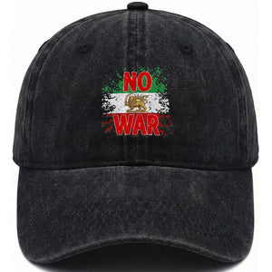 Free Iran Flag Washed Cotton Baseball Cap No War Support Iranian Freedom TS14 Washed Cap Universal Fit Black Print Your Wear