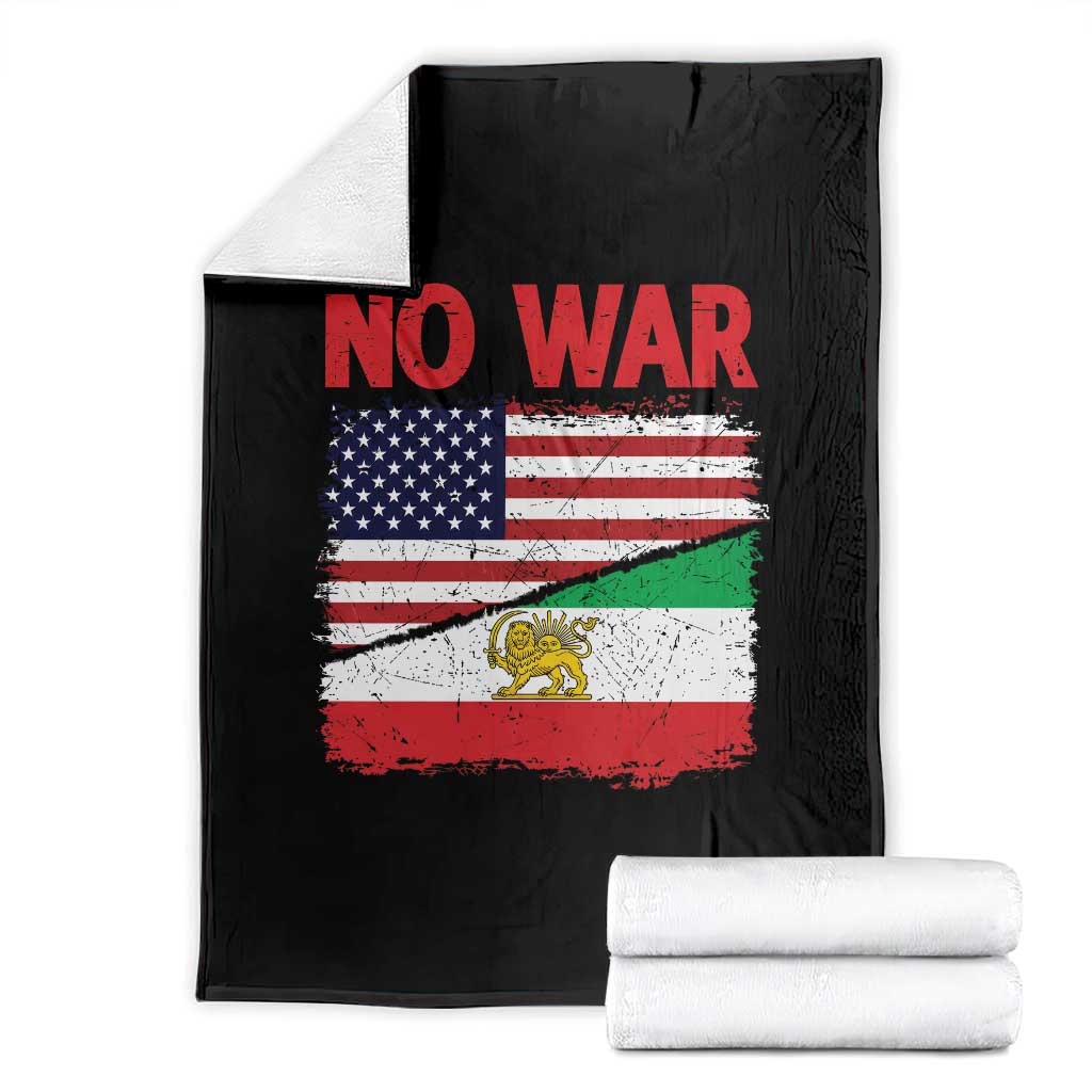 Free Iran Throw Blanket No War Peace American Iran Unity TS14 Black Print Your Wear