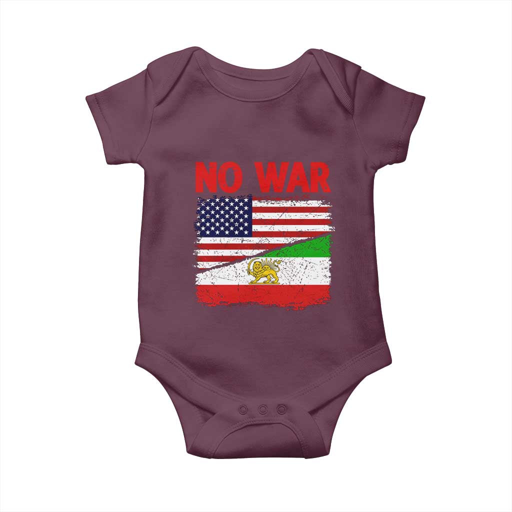 Free Iran Baby Onesie No War Peace American Iran Unity TS14 Maroon Print Your Wear
