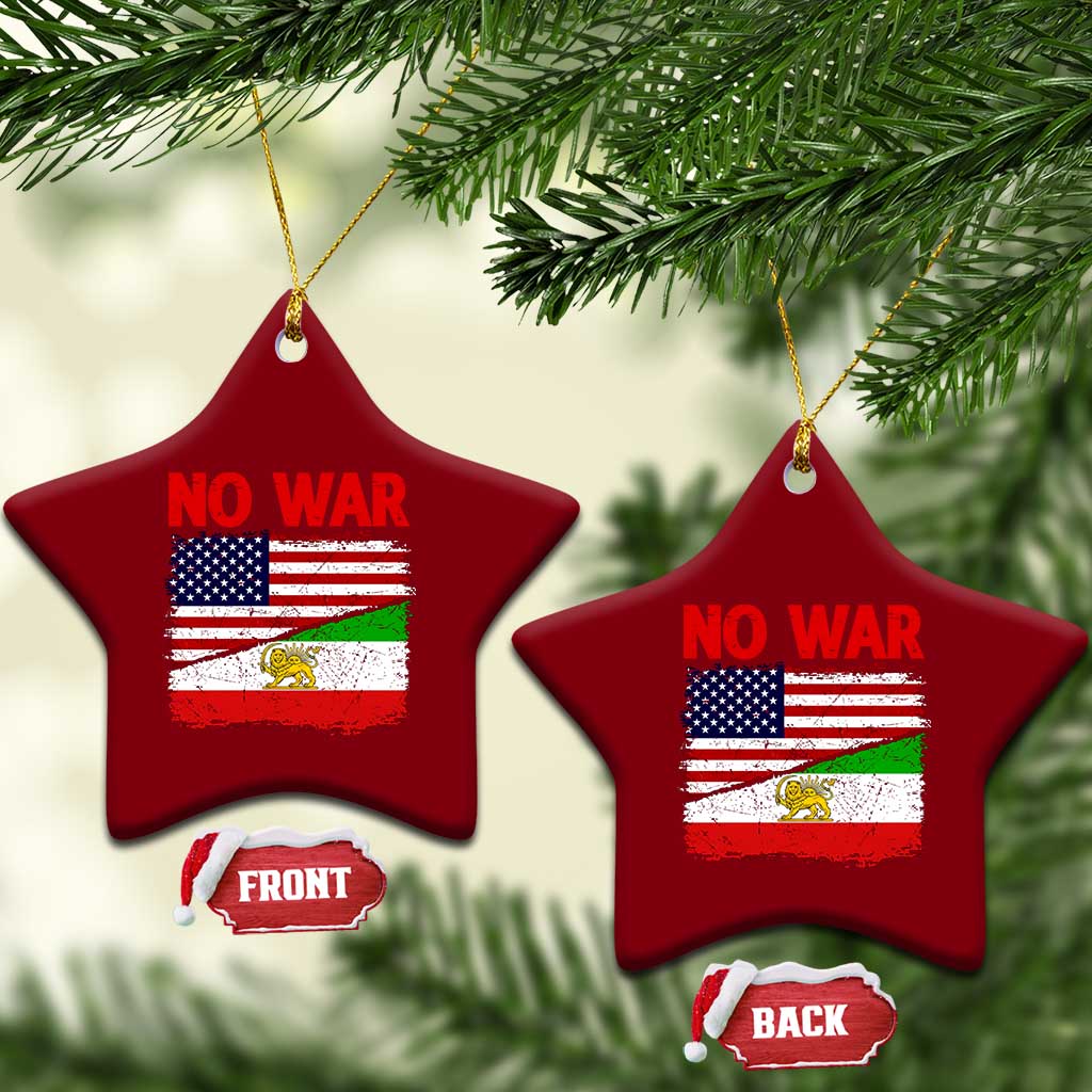 Free Iran Ceramic Ornament No War Peace American Iran Unity TS14 Print Your Wear