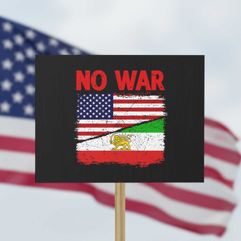 Free Iran Protest Sign No War Peace American Iran Unity TS14 Horizontal 18