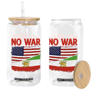 Free Iran Glass Can No War Peace American Iran Unity TS14 Print Your Wear