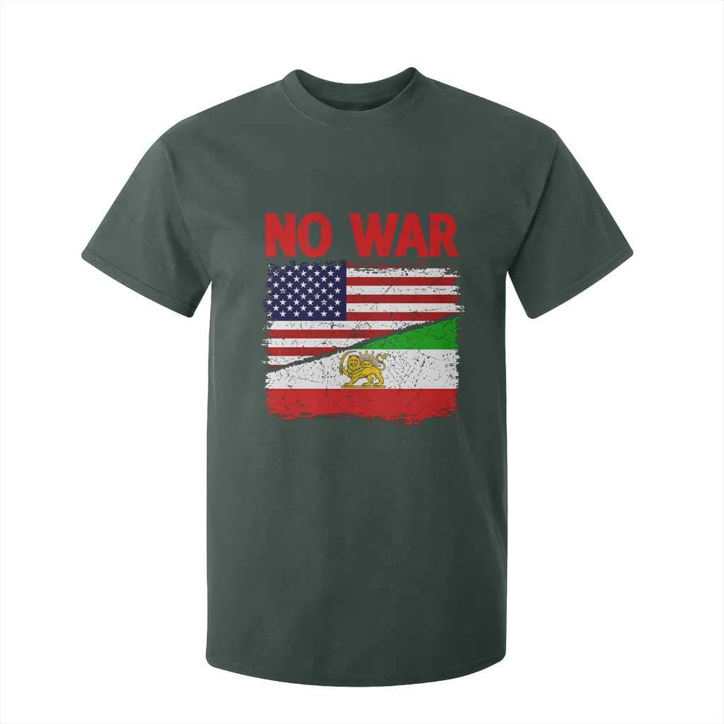 Free Iran T Shirt For Kid No War Peace American Iran Unity TS14 Dark Forest Green Print Your Wear