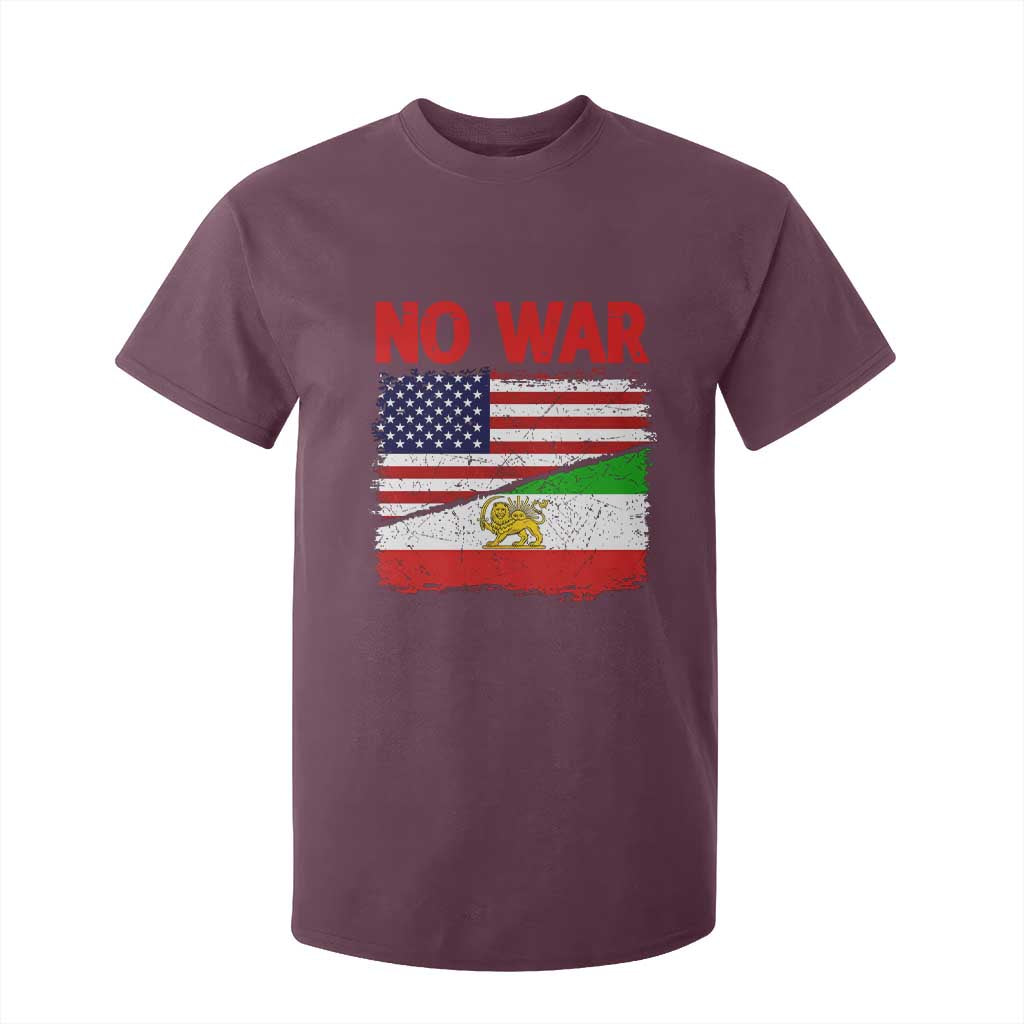 Free Iran T Shirt For Kid No War Peace American Iran Unity TS14 Maroon Print Your Wear