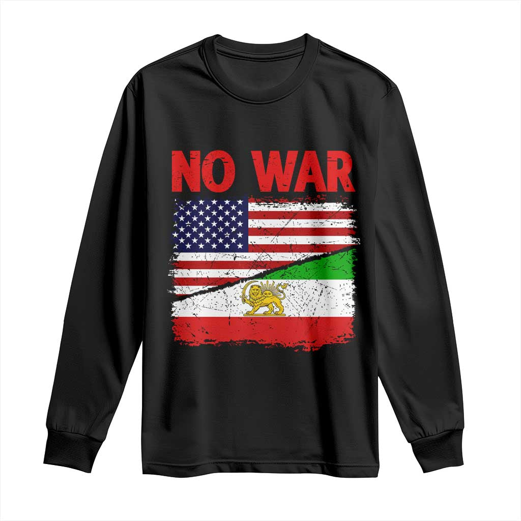Free Iran Long Sleeve Shirt No War Peace American Iran Unity TS14 Black Print Your Wear