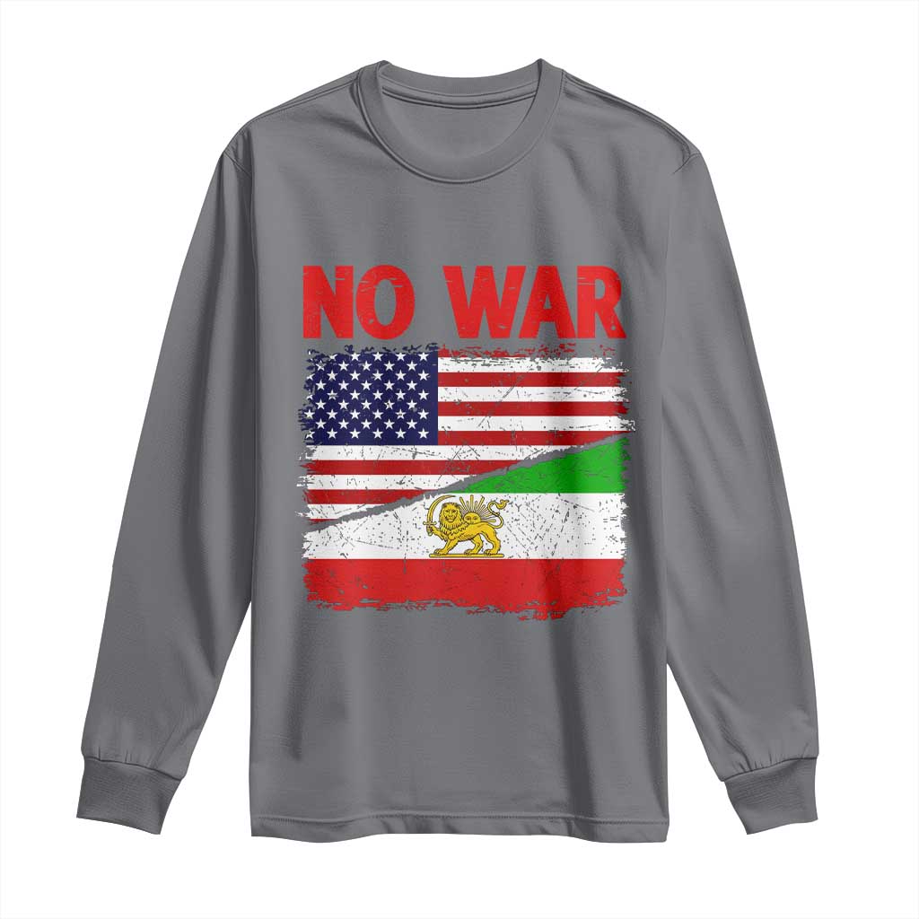 Free Iran Long Sleeve Shirt No War Peace American Iran Unity TS14 Charcoal Print Your Wear