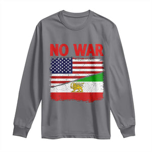 Free Iran Long Sleeve Shirt No War Peace American Iran Unity TS14 Charcoal Print Your Wear