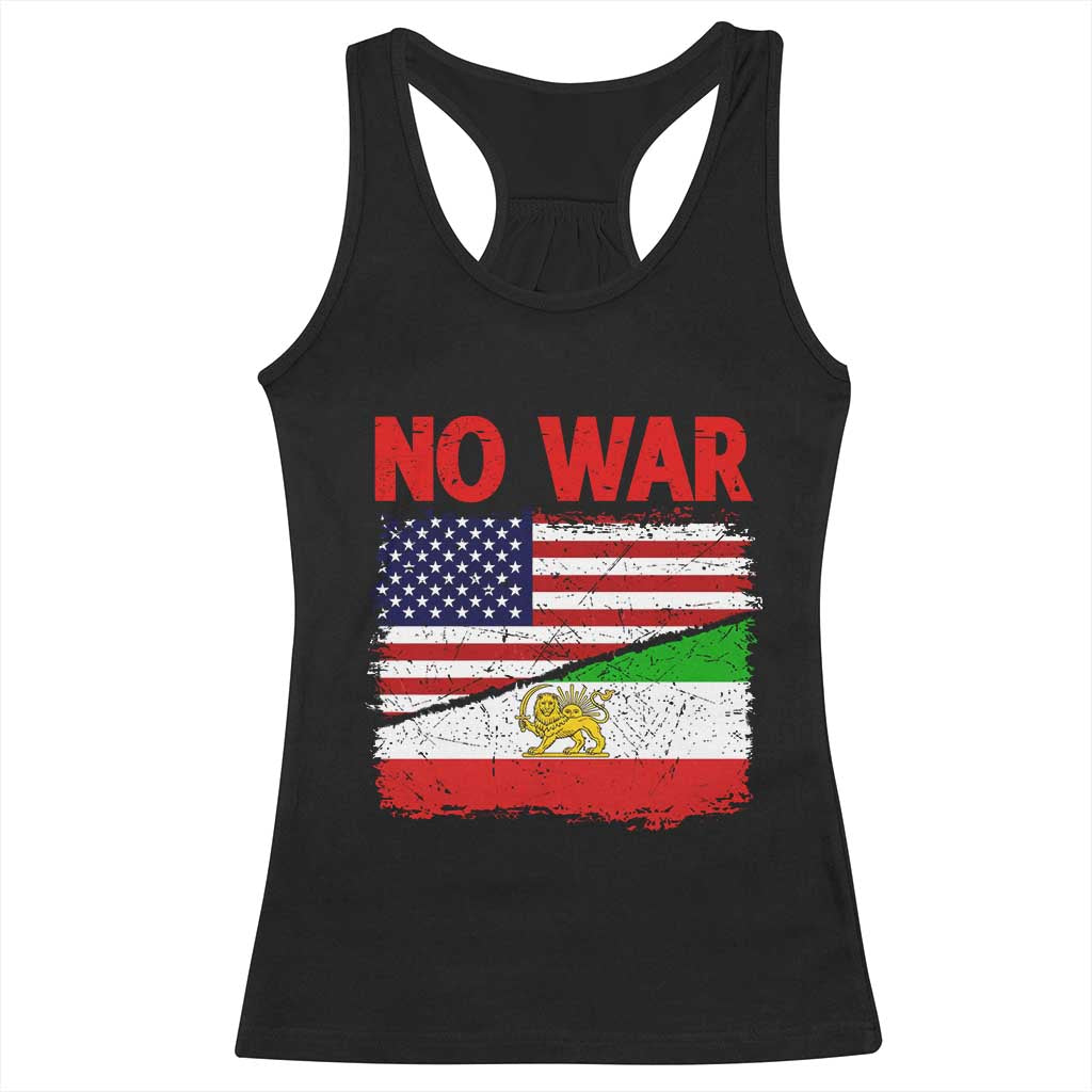 Free Iran Racerback Tank Top No War Peace American Iran Unity TS14 Black Print Your Wear