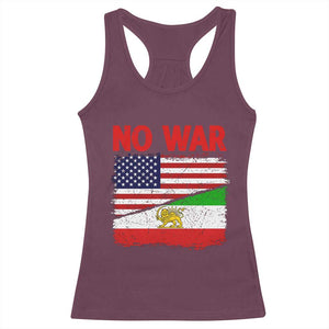 Free Iran Racerback Tank Top No War Peace American Iran Unity TS14 Maroon Print Your Wear