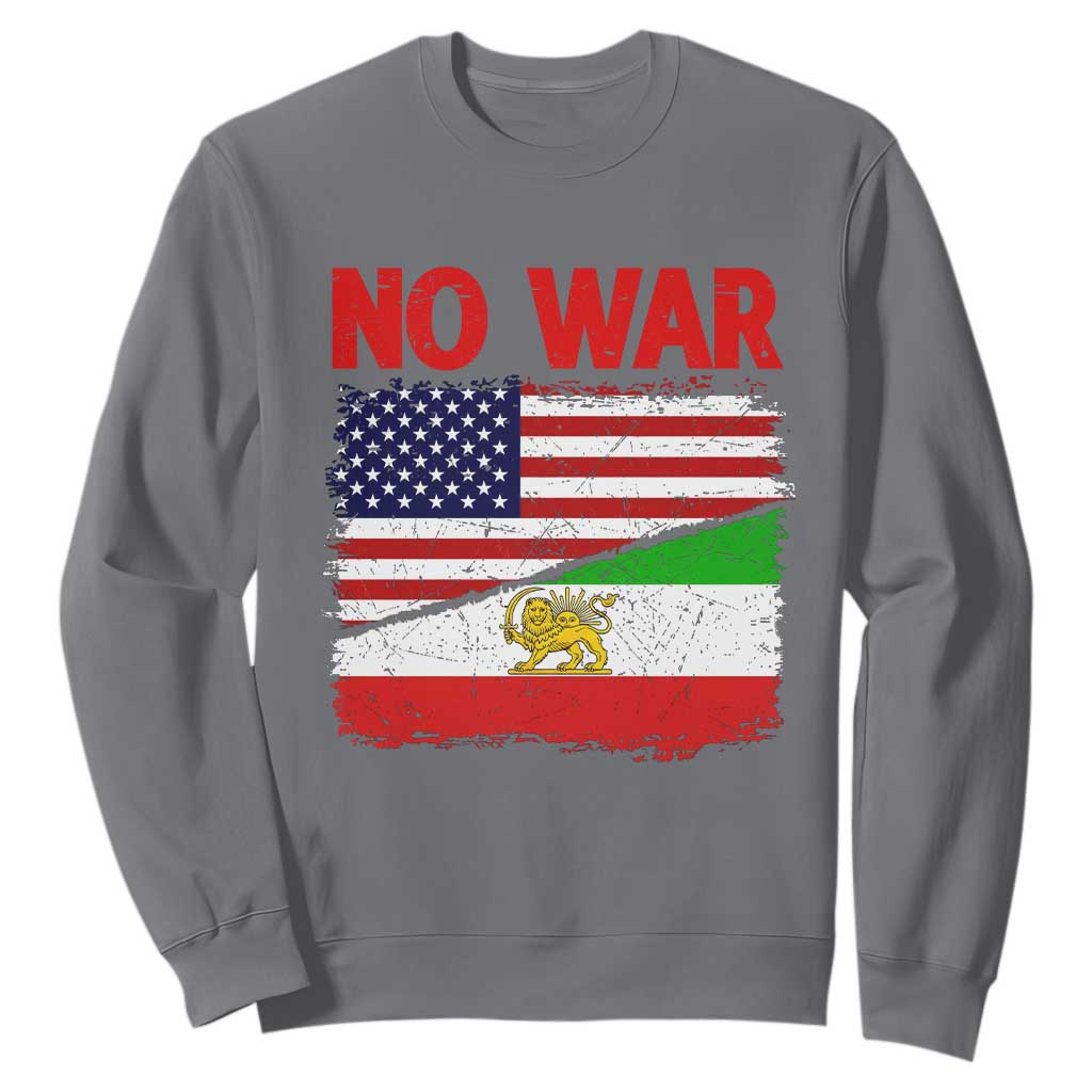 Free Iran Sweatshirt No War Peace American Iran Unity TS14 Charcoal Print Your Wear