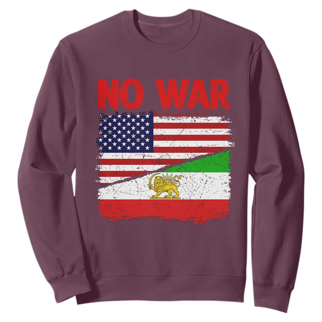 Free Iran Sweatshirt No War Peace American Iran Unity TS14 Maroon Print Your Wear