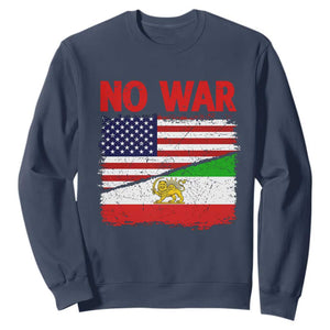 Free Iran Sweatshirt No War Peace American Iran Unity TS14 Navy Print Your Wear
