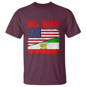 Free Iran T Shirt No War Peace American Iran Unity TS14 Maroon Print Your Wear