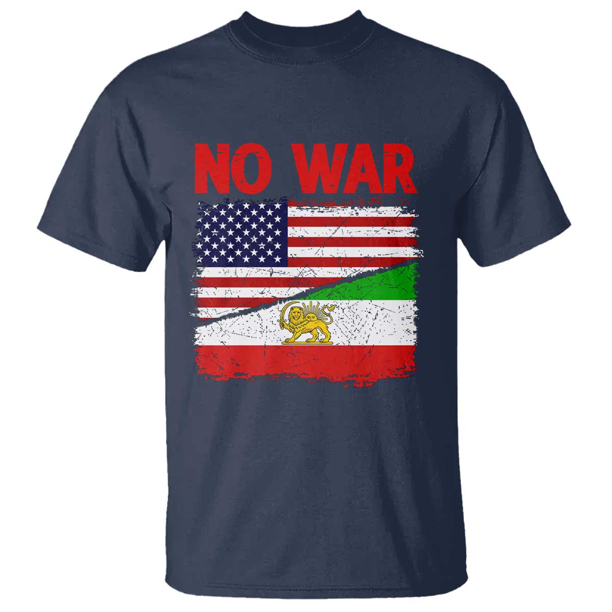 Free Iran T Shirt No War Peace American Iran Unity TS14 Navy Print Your Wear